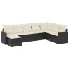 Salon de jardin 8 pcs avec coussins noir résine tressée 519028519028