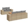 Salon de jardin avec coussins 6 pcs beige résine tressée 519033519033