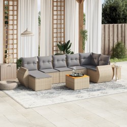 Salon de jardin avec coussins 8 pcs beige résine tressée 519035519035