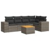 Salon de jardin 6 pcs avec coussins gris résine tressée 519036519036