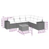 Salon de jardin 7 pcs avec coussins noir résine tressée 519037519037