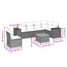 Salon de jardin 7 pcs avec coussins noir résine tressée 519039519039