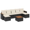 Salon de jardin 8 pcs avec coussins noir résine tressée 519042519042