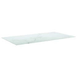Dessus de table blanc 120x65 cm 8 mm verre trempé design marbre 519044519044