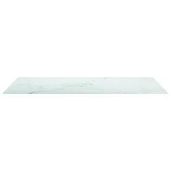 Dessus de table blanc 120x65 cm 8 mm verre trempé design marbre 519044519044