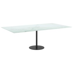 Dessus de table blanc 120x65 cm 8 mm verre trempé design marbre 519044519044