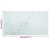 Dessus de table blanc 120x65 cm 8 mm verre trempé design marbre 519044519044