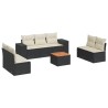 Salon de jardin 8 pcs avec coussins noir résine tressée 519047519047