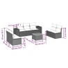Salon de jardin 8 pcs avec coussins noir résine tressée 519047519047