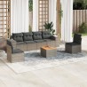 Salon de jardin avec coussins 7 pcs gris résine tressée 519048519048