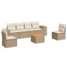 Salon de jardin avec coussins 7 pcs beige résine tressée 519050519050