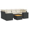 Salon de jardin 7 pcs avec coussins noir résine tressée 519052519052
