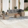 Salon de jardin avec coussins 7 pcs beige résine tressée 519055519055
