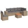 Salon de jardin avec coussins 7 pcs beige résine tressée 519055519055