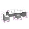 Salon de jardin avec coussins 7 pcs beige résine tressée 519055519055
