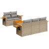 Salon de jardin avec coussins 6 pcs beige résine tressée 519057519057