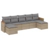 Salon de jardin avec coussins 7pcs mélange beige résine tressée 519066519066
