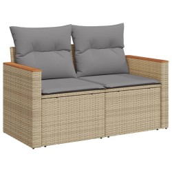 Salon de jardin avec coussins 7pcs mélange beige résine tressée 519066519066