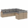 Salon de jardin avec coussins 8pcs mélange beige résine tressée 519068519068