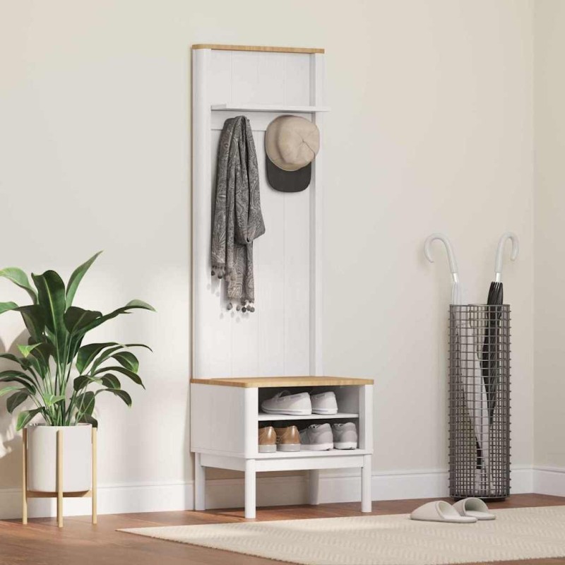 Meuble de couloir avec étagère FLORO Blanc 50 x 40 x 158 cm 519138519138