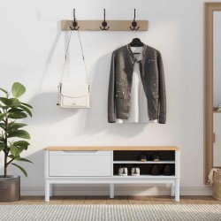 Banc de couloir FLORO Blanc 115 x 40 x 45 cm Bois de Pin Massif 519151519151