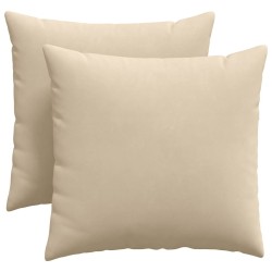 Coussins de canapé 2 pcs Crème 45 x 45 cm tissu 519250519250