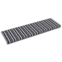Tapis d'escalier auto-adhésifs Rayé 15 pcs Gris 65 x 21 x 4 cm 519266519266