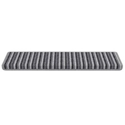 Tapis d'escalier auto-adhésifs Rayé 15 pcs Gris 65 x 21 x 4 cm 519266519266