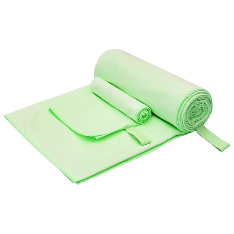 Set de serviettes de sport 2 pcs Vert tissu 519292519292