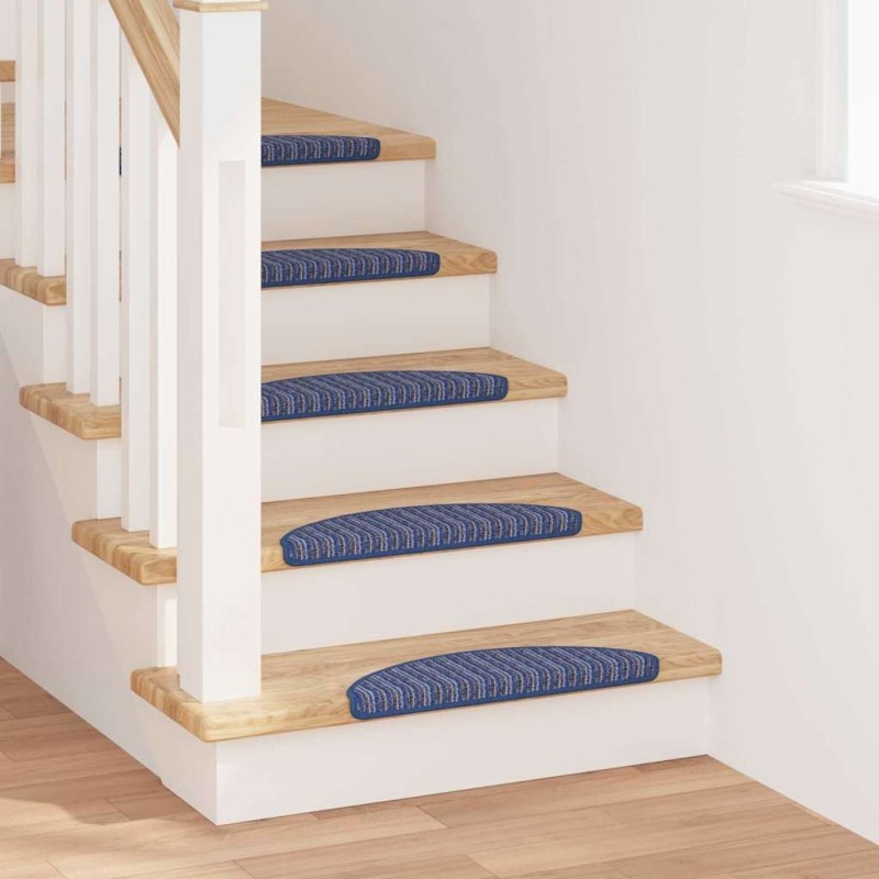 Tapis d'escalier auto-adhésifs 15 pcs Bleu 56 x 17 x 3 cm 519330519330