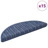 Tapis d'escalier auto-adhésifs 15 pcs Bleu 56 x 17 x 3 cm 519330519330