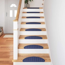Tapis d'escalier auto-adhésifs 15 pcs Bleu 56 x 17 x 3 cm 519330519330