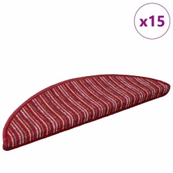 Tapis d'escalier auto-adhésifs 15 pcs Rouge 56 x 17 x 3 cm 519331519331