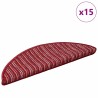Tapis d'escalier auto-adhésifs 15 pcs Rouge 56 x 17 x 3 cm 519331519331
