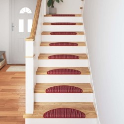 Tapis d'escalier auto-adhésifs 15 pcs Rouge 56 x 17 x 3 cm 519331519331