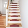 Tapis d'escalier auto-adhésifs 15 pcs Rouge 56 x 17 x 3 cm 519331519331