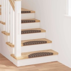 Tapis d'escalier auto-adhésifs 15 pcs Marron 56 x 17 x 3 cm 519332519332