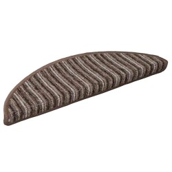 Tapis d'escalier auto-adhésifs 15 pcs Marron 56 x 17 x 3 cm 519332519332