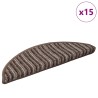 Tapis d'escalier auto-adhésifs 15 pcs Marron 56 x 17 x 3 cm 519332519332