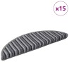 Tapis d'escalier auto-adhésifs 15 pcs Gris 56 x 17 x 3 cm 519333519333