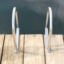 Échelle de quai à 3 marches Argent 45 x 11,5 x 134 cm Aluminium 519334519334