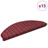 Tapis d'escalier auto-adhésifs 15 pcs Rouge 65 x 21 x 4 cm 519346519346