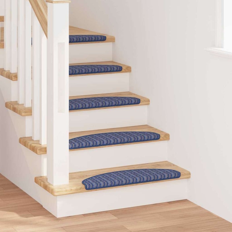 Tapis d'escalier auto-adhésifs 15 pcs Bleu 65 x 21 x 4 cm 519350519350
