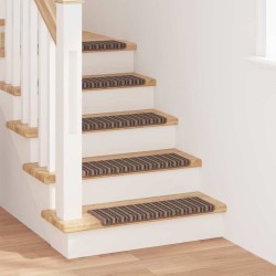 Tapis d'escalier auto-adhésifs 15 pcs Marron 65 x 21 x 4 cm 519351519351