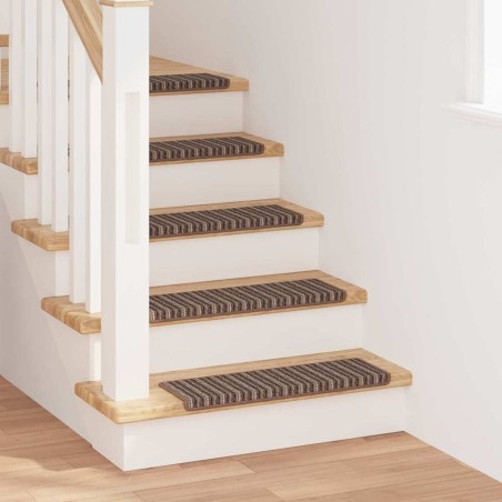 Tapis d'escalier auto-adhésifs 15 pcs Marron 65 x 21 x 4 cm 519351519351