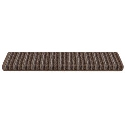 Tapis d'escalier auto-adhésifs 15 pcs Marron 65 x 21 x 4 cm 519351519351