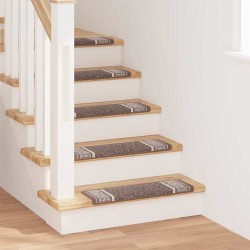 Tapis d'escalier auto-adhésifs 15 pcs Marron 65 x 21 x 4 cm 519352519352