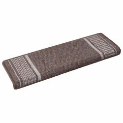 Tapis d'escalier auto-adhésifs 15 pcs Marron 65 x 21 x 4 cm 519352519352