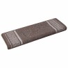 Tapis d'escalier auto-adhésifs 15 pcs Marron 65 x 21 x 4 cm 519352519352
