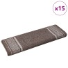 Tapis d'escalier auto-adhésifs 15 pcs Marron 65 x 21 x 4 cm 519352519352